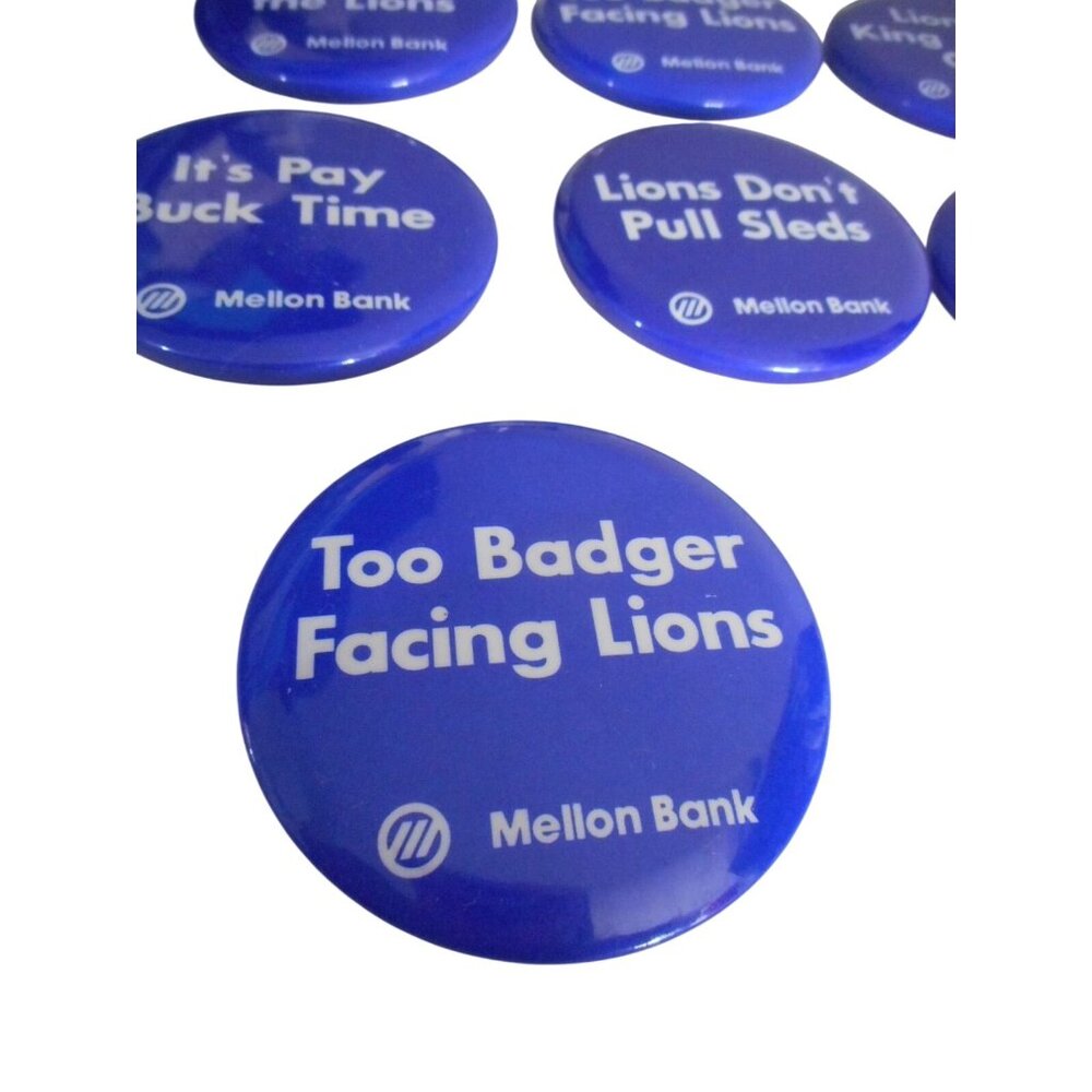 Vintage Penn State Pin Back Button Lot Mellon Bank 1980s Estate Find - Picture 4 of 4